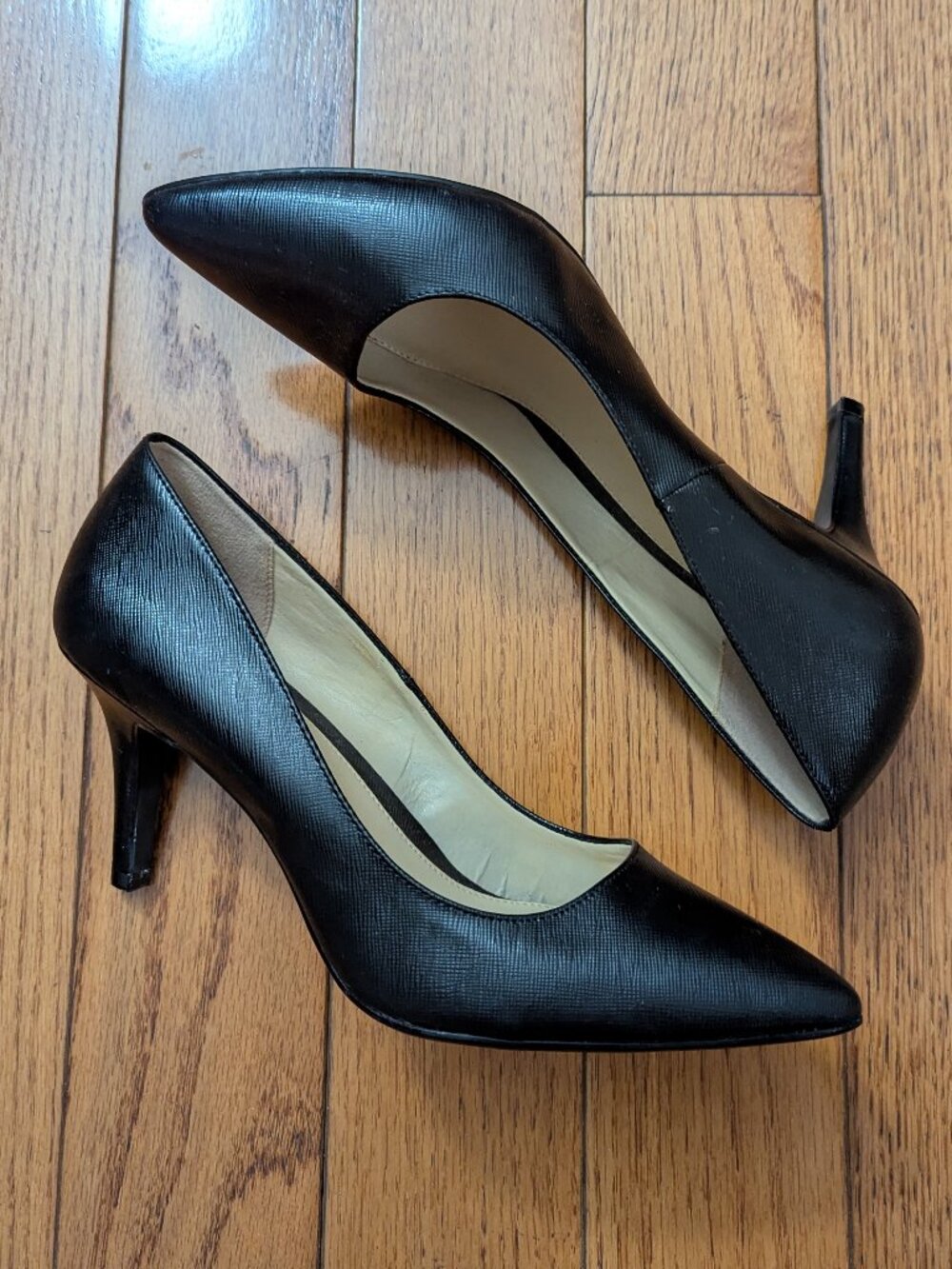 Kelly & Katie Black Textured Pointed Toe 3.5in Heels Size 9 - Picture 4 of 9